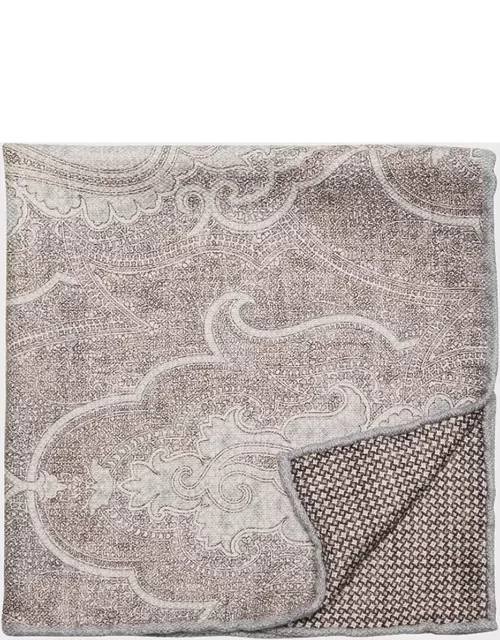 Men's Large Paisley-Print Silk Pocket Square