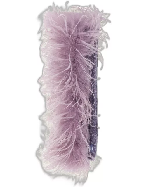 Ostrich Feather Cashmere Scarf