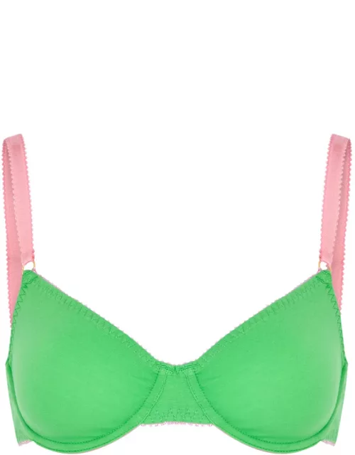 Dora Larsen Angie Stretch-cotton Underwired bra - Green