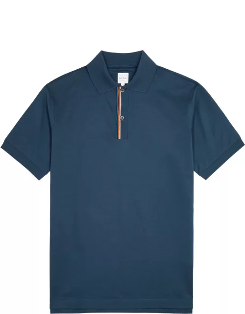 Paul Smith Signature Stripe Piqué Cotton Polo Shirt - Blue