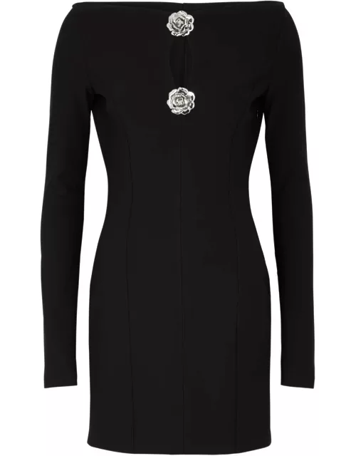 Blumarine Floral-embellished Cut-out Mini Dress - Black - 40 (UK8 / S)