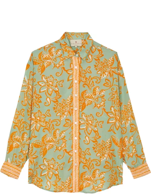 Hannah Artwear Stevie Printed Silk Shirt - Multicoloured - 1 (UK8 / S)