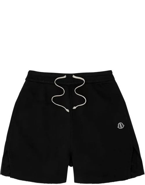 Rick Owens X Moncler Logo Cotton Shorts - Black