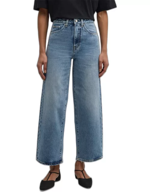 Mid-Rise Wide-Leg Ankle Jean