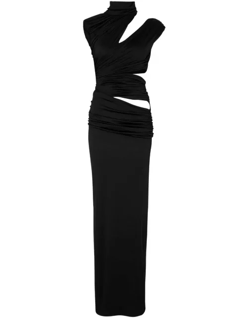 DE LA Vali Mahogany Stretch-jersey Maxi Dress - Black - 8 (UK8 / S)