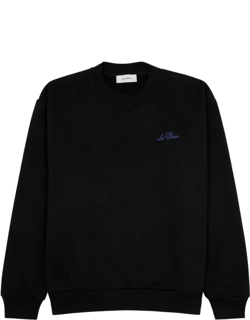 Les Deux Logo-embroidered Cotton Sweatshirt - Black