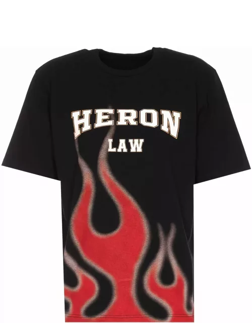 HERON PRESTON Flames Logo Print T-shirt