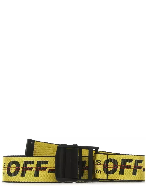 Off-White Embroidered Fabric Belt
