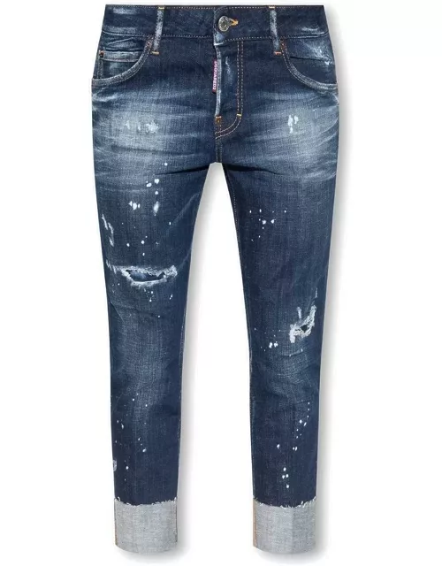 Dsquared2 Mid-rise Distressed Cropped Jean