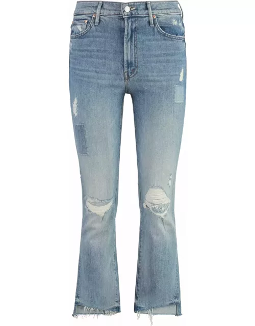 Mother The Insider Crop Step Fray Stretch Cotton Jean