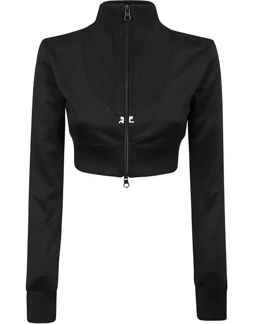 Courrèges Maxi Rib Tracksuit Cropped Jacket