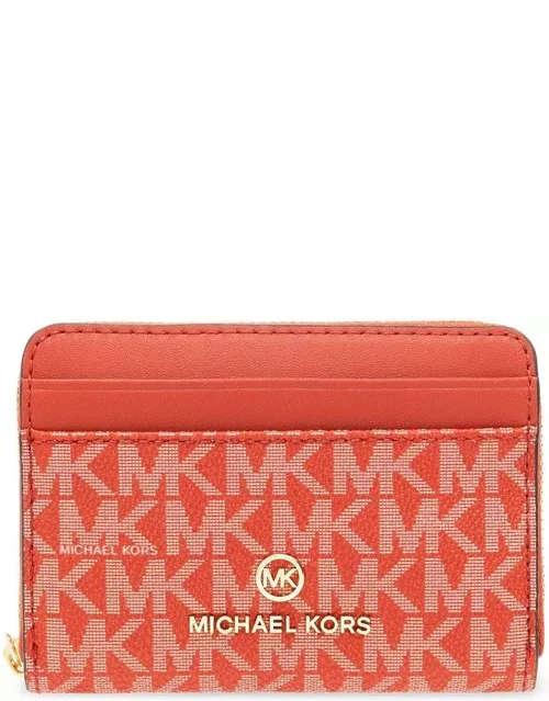 Michael Kors Monogrammed Logo Lettering Zipped Wallet