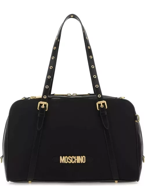 Logo Lettering Zipped Tote Bag Moschino