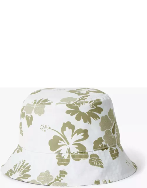Leandro Petala Print Bucket Hat White & Jungle Green One