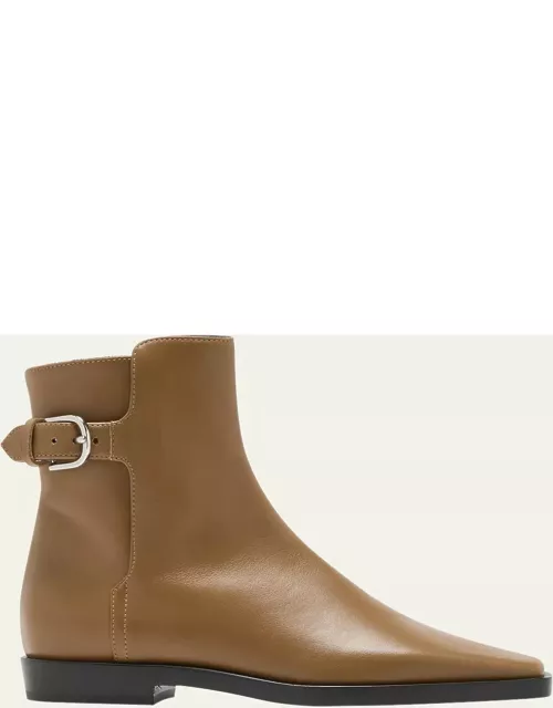 Leather Belted Ankle Boot