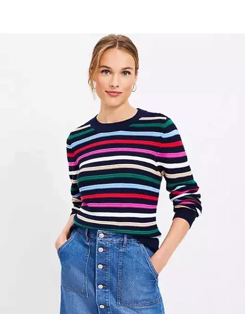 Loft Stripe Textured Stitch Sweater