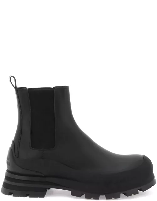 ALEXANDER MCQUEEN leather chelsea ankle boot
