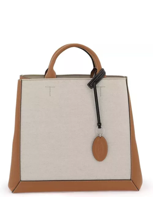 TOD'S canvas & leather tote bag