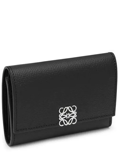 Black wallet in grained leather