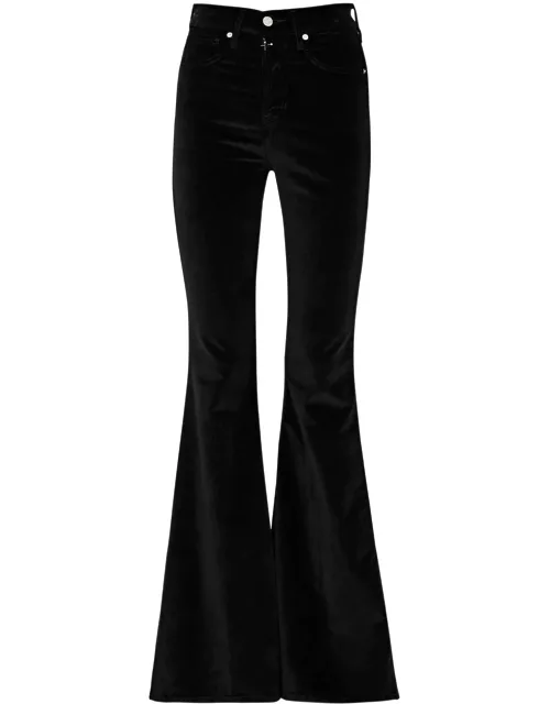 Veronica Beard Sheridan Flared-leg Velvet Jeans - Black - 26 (W26 / UK8 / S)