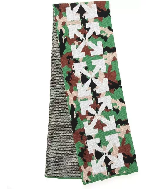 Off-White Finished Edge Camouflage-pattern Scarf