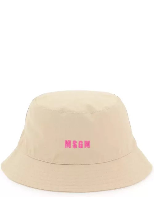 MSGM Cotton Bucket Hat With Embroidery