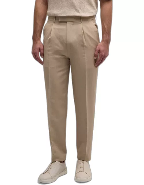 Men's Wool and Linen Single Pleat Pant