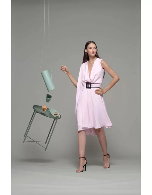 Isabel Sanchis Sleeveless Belted Cocktail Dres