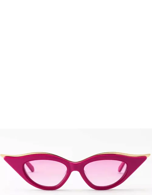 Valentino Eyewear V-goldcut Ii - Pink / White Gold Sunglasse