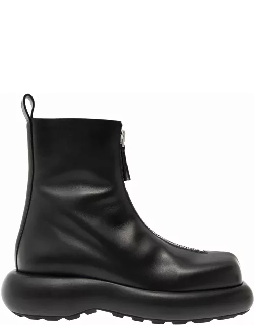 Jil Sander Strong Form Semi-shiny Calf Leather Trunk Ankle Boot