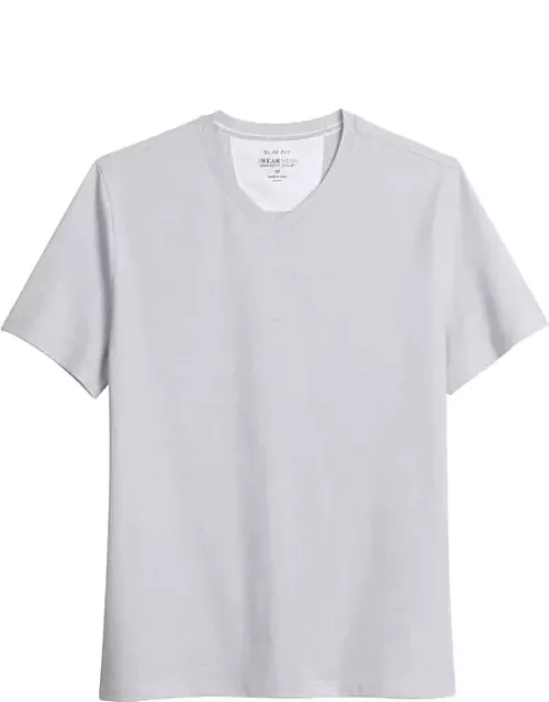Awearness Kenneth Cole Big & Tall Men's Slim Fit Jacquard V-Neck Tee White