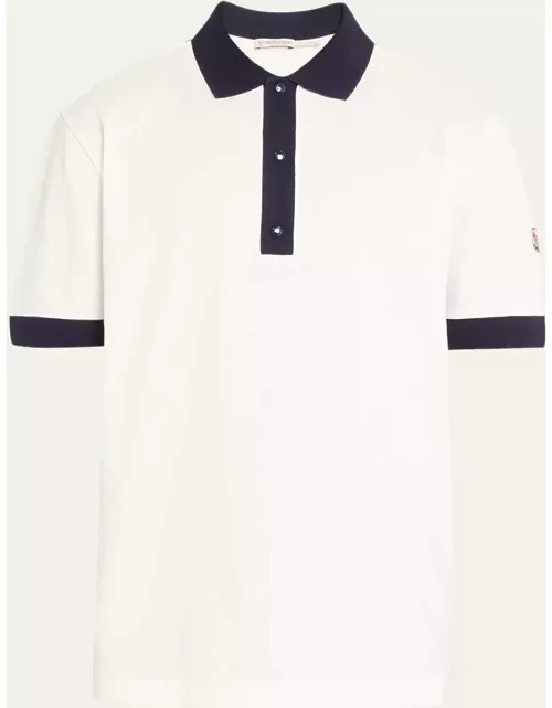 Men's Contrast-Trim Knit Polo Shirt
