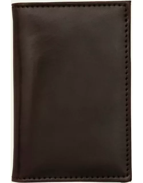 Men's Cordovan Leather Vertical Bifold Card Case