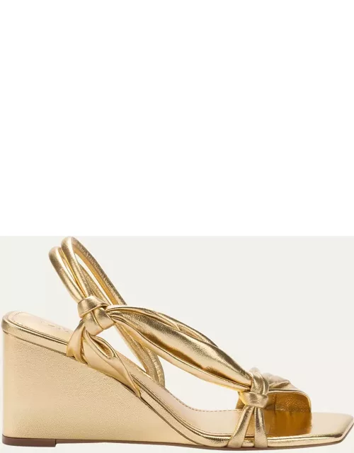 Laura Knotted Metallic Wedge Sandal