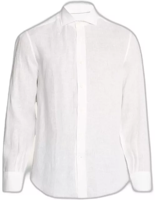 Men's Linen Classic-Fit Casual Button-Down Shirt