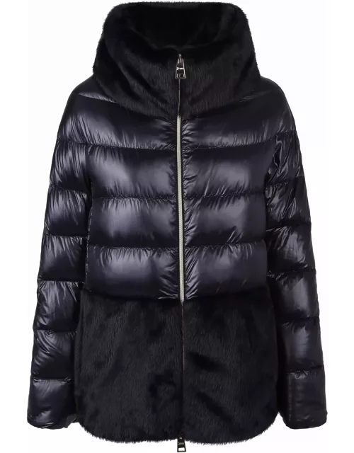 Herno Quilted Nylon And Faux-fur Down Jacket
