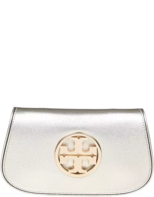 Tory Burch Reva Clutch In Gold Color Leather
