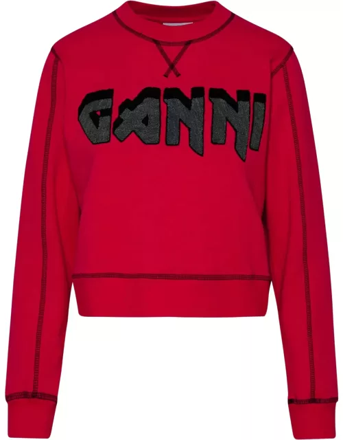 Ganni Fuchsia Cotton Sweatshirt