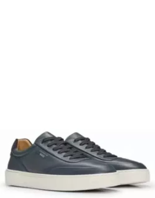 Porsche x BOSS leather trainers with special branding- Dark Blue Men's Spring Outift