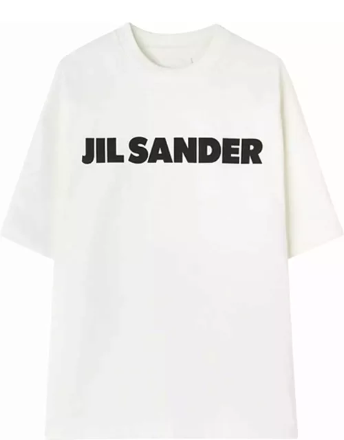 Jil Sander Crew Neck Short Sleeve Boxy T-shirt With Printed Logo