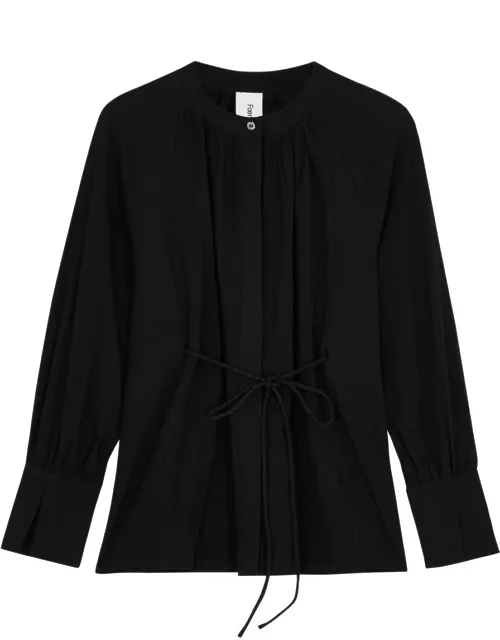 Foemina Susie Seersucker Shirt - Black - 8 (UK8 / S)