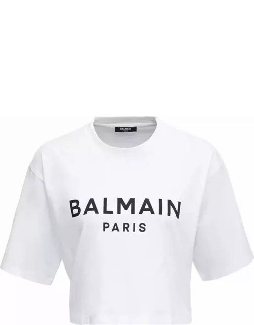 Balmain Printed Cropped T-shirt