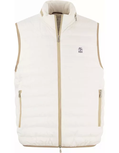 Brunello Cucinelli Padded Vest With Logo Embroidery