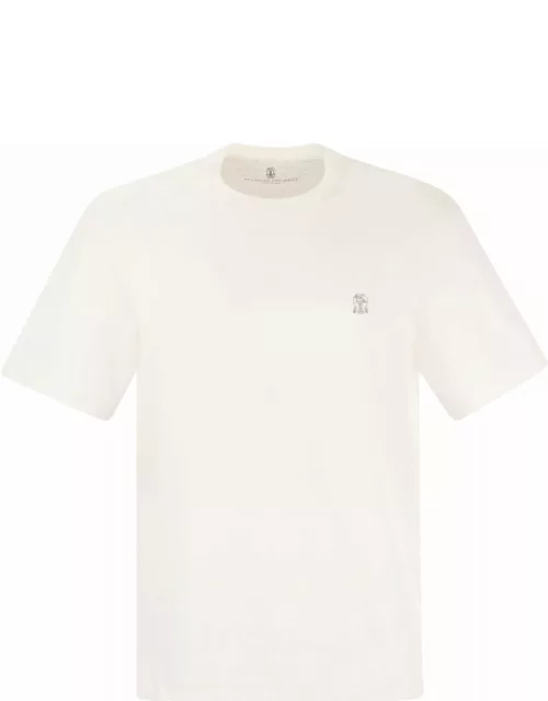 Brunello Cucinelli Slim Fit Crew-neck T-shirt In Cotton Jersey With Logo