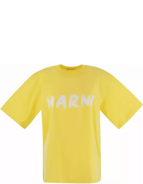 Cotton Jersey T-shirt With Marni Print