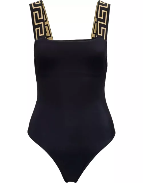 Versace One-piece Swimsuit With Greca Strap
