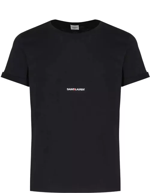 Saint Laurent Logo T-shirt In Cotton
