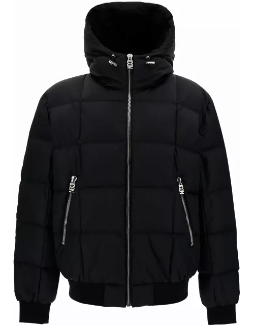 Dsquared2 icon Black Down Hooded Jacket In Polyamide Man