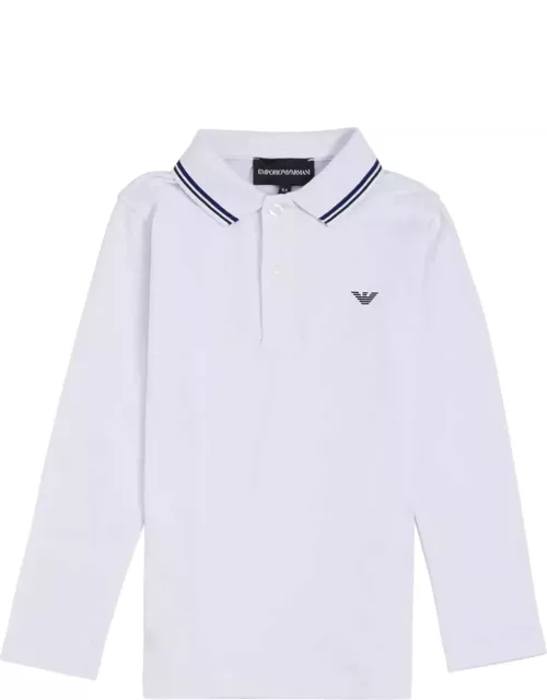Emporio Armani White Cotton Polo Shirt With Logo