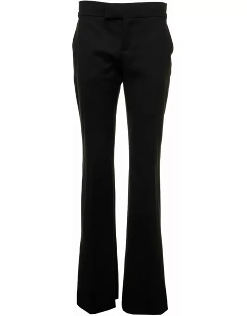 Black Flared Trousers In Grain De Poudre Tom Ford Woman